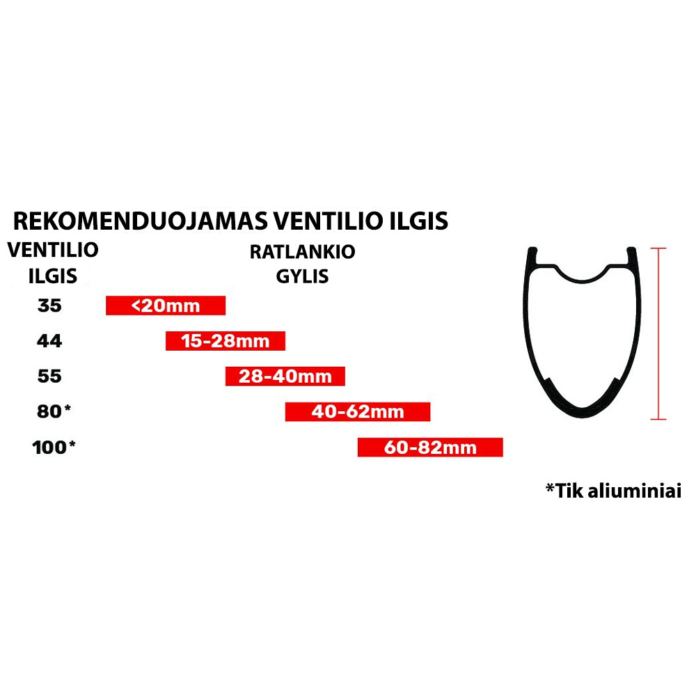 Ventiliai Stan's NoTubes bekamerinėms padangoms 35mm (sidabriniai)